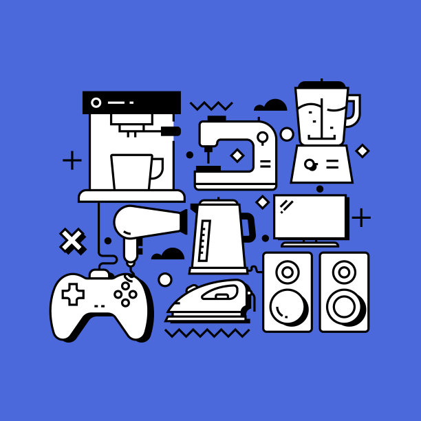 家电相关线设计风格网页横幅图片下载