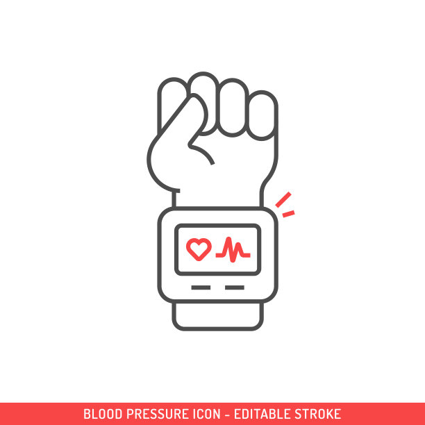 血压图标编辑Stroke矢量设计。图片下载