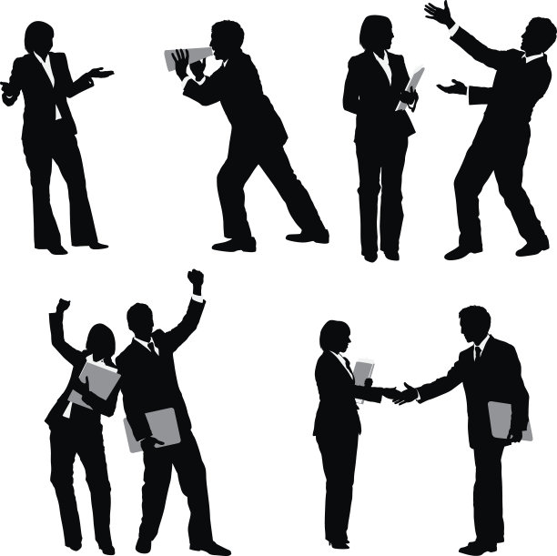 商人和女商人一起工作图片下载