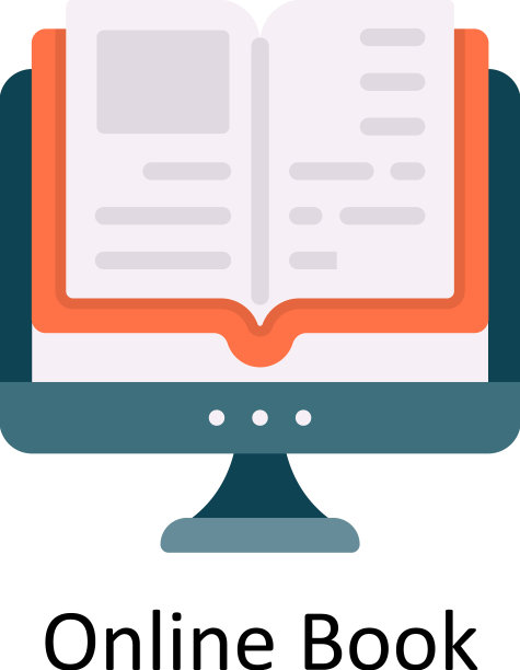 在线图书平面图标设计图片下载