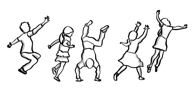 快乐地跳跃的孩子图片下载