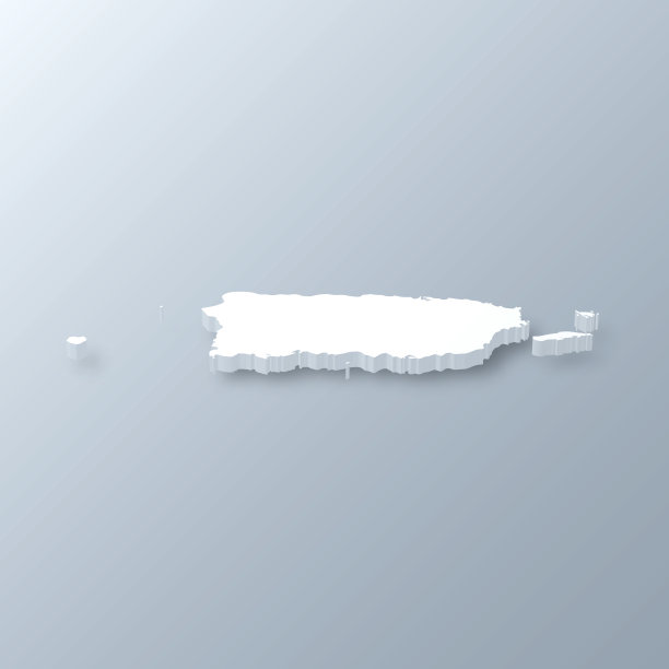 波多黎各3D地图上的灰色背景图片下载