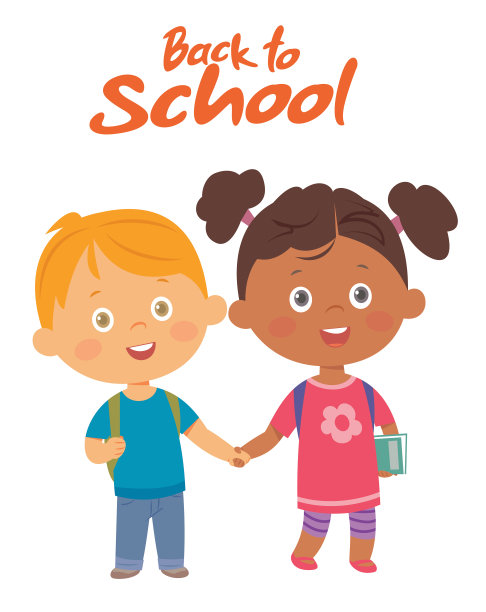 男孩和女孩手牵着手。孩子成为朋友图片下载