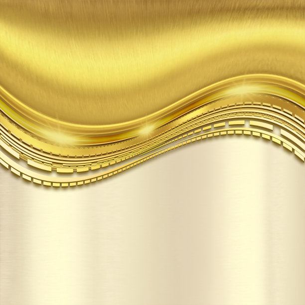 闪亮的金色和白色背景与装饰曲线线图片下载