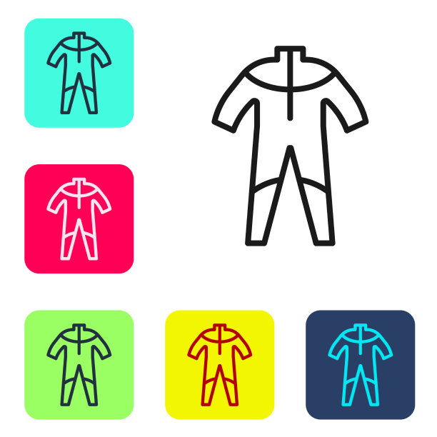 潜水黑线潜水服图标孤立图片下载