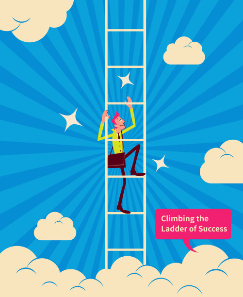 商人攀登成功阶梯图片下载
