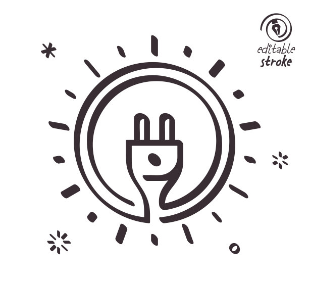 有趣的线条插图太阳能生产图片下载