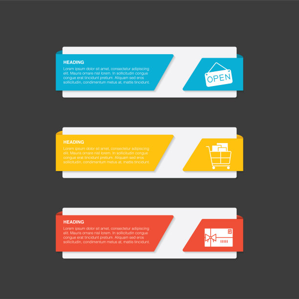 购物和零售图标上的3D丝带横幅图片下载