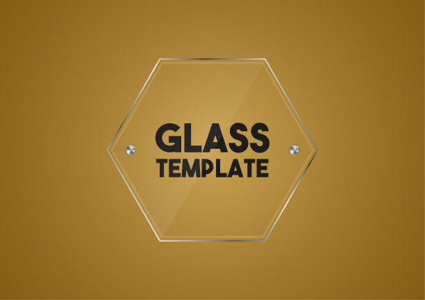 矢量六边形玻璃模板图片下载