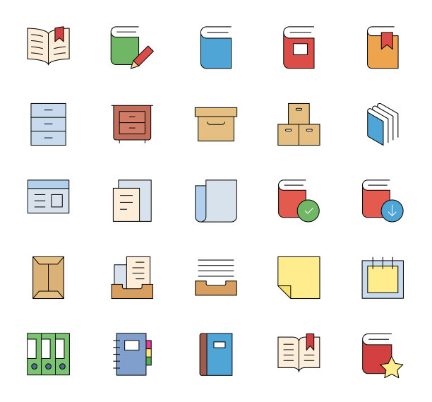 图书和文档集图标图片下载