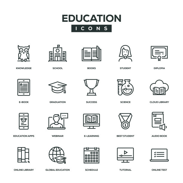 教育线图标集图片下载