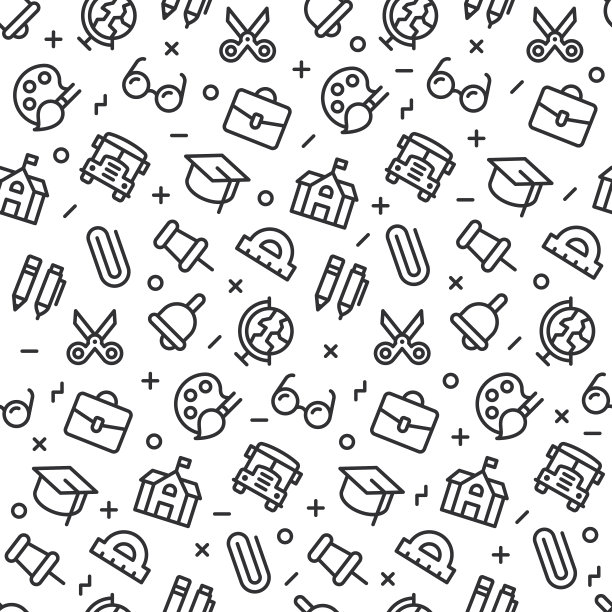 教育图标无缝背景图片下载