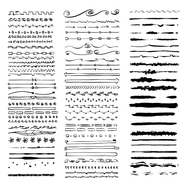 屏风和横幅油墨图纸收集图片下载