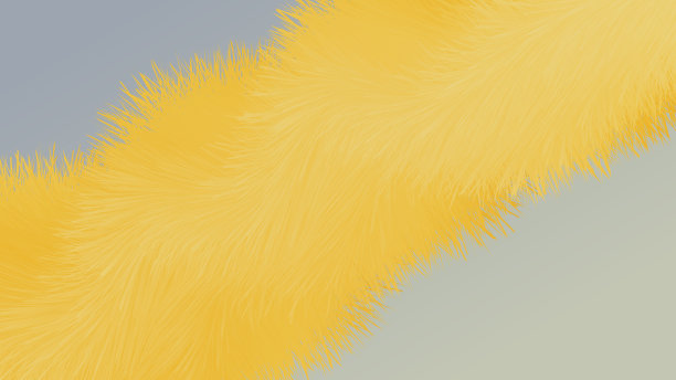 现代抽象的橙色和黄色渐变皮毛风格纹理在绿色背景图片下载