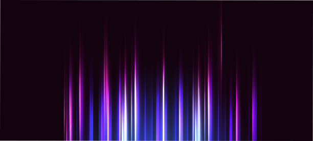 抽象的现代和未来主义的几何幻想辉光多色霓虹灯线在深黑色的背景。现代科技背景图片下载