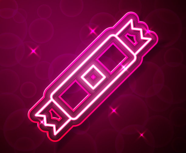 发光的霓虹灯线糖包图标图片下载