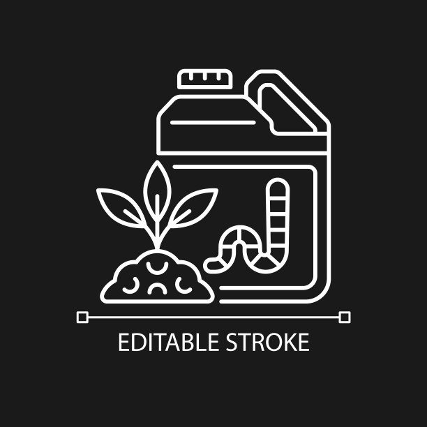 蚯蚓为黑暗主题铸造线性图标图片下载