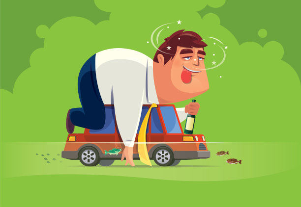 头晕目眩的司机拿着啤酒瓶图片下载