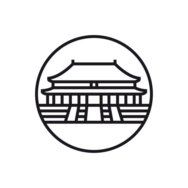 向量紫禁城-线图标图片下载