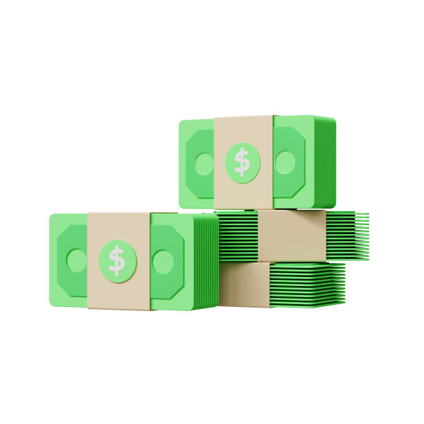 捆钱，白底钞票，企业投资盈利，省钱理念。三维渲染图图片下载