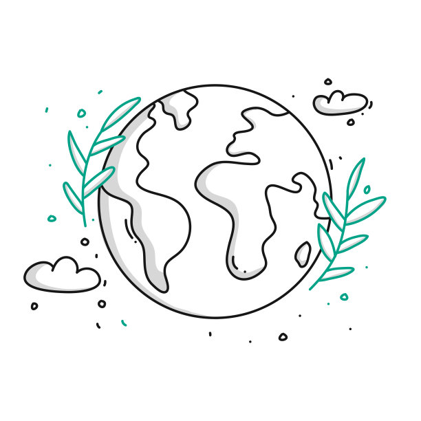 可持续性线条图标，轮廓涂鸦矢量符号插图图片下载