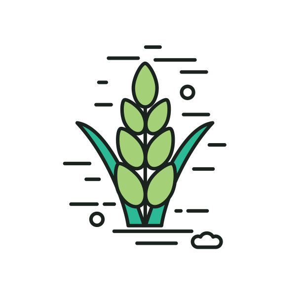 麦田农业和耕作细线图标图片下载