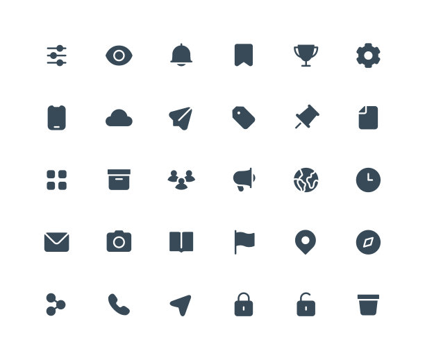 第三部分的第二部分。用户界面平面图标。填充黑色风格。图片下载