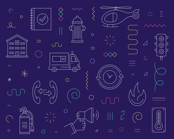 紧急服务的可编辑细线图标图片下载