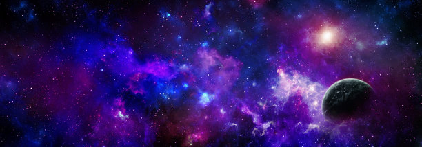 彩色星系背景与恒星和星云图片下载