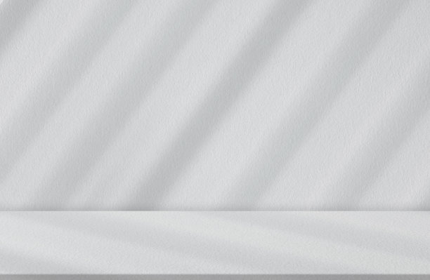 背景工作室，水泥墙壁纹理，墙壁和混凝土地板上的光影线，空白的白色，灰色的房间与桌面，背景横幅春季，夏季化妆品展示演示图片下载