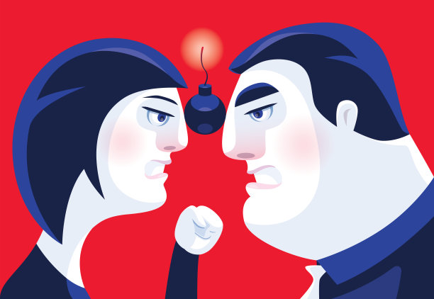 与炸弹冲突的夫妇图片下载