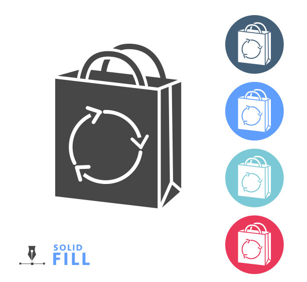 可重复使用的购物袋多色圈套图片下载