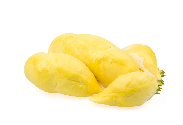 水果之王，孤立的榴莲在白色背景白色剪枝路径图片下载