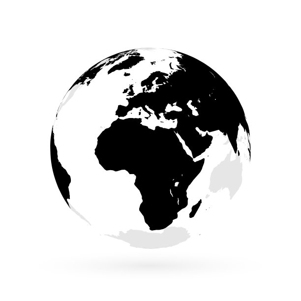 地球聚焦欧洲，非洲和中东。图片下载