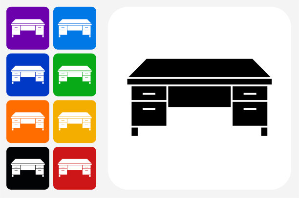 办公桌图标方形按钮设置图片下载