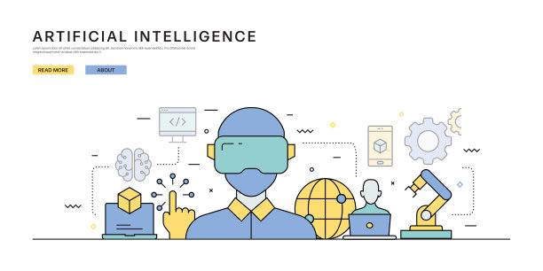 人工智能概念矢量图图片下载
