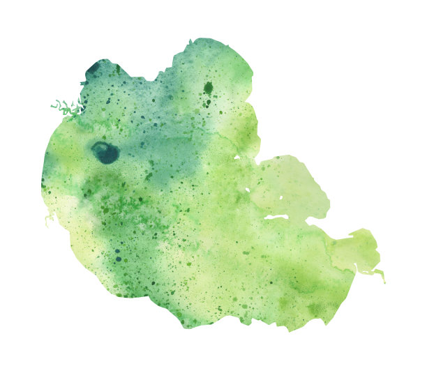 圆湖，安大略水彩画。光栅插图。图片下载