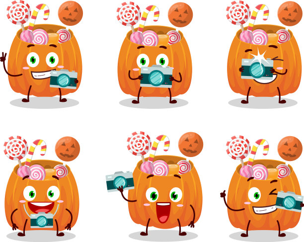 摄影师专业用南瓜表情符号图片下载