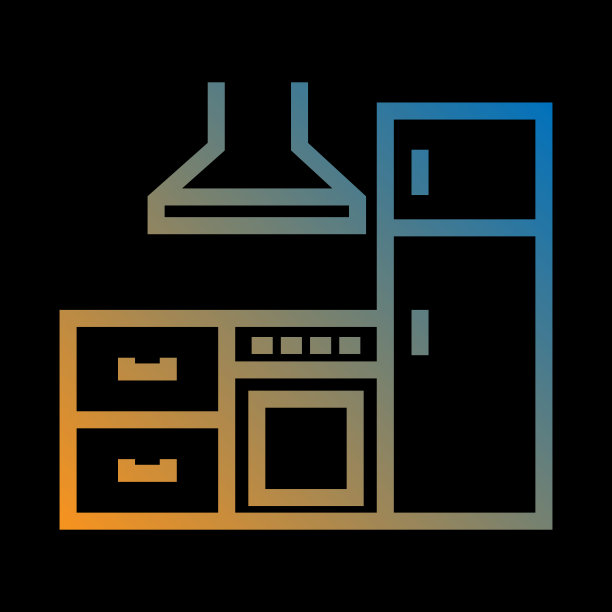 厨房线图标，轮廓矢量符号图片下载