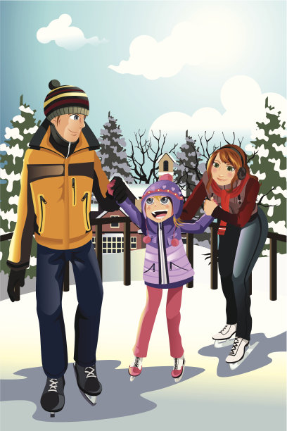 家庭滑冰图片下载