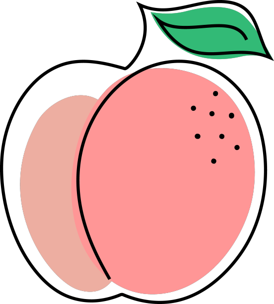 桃图标在一条线绘制风格图片下载