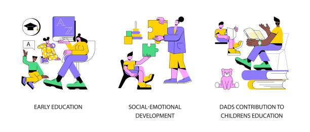 学龄前儿童抽象概念矢量插图。图片下载