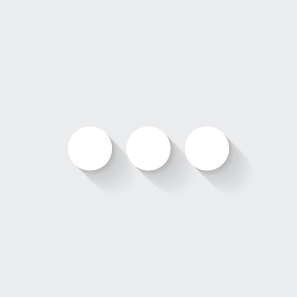 省略号。图标与空白背景上的长阴影-平面设计图片下载