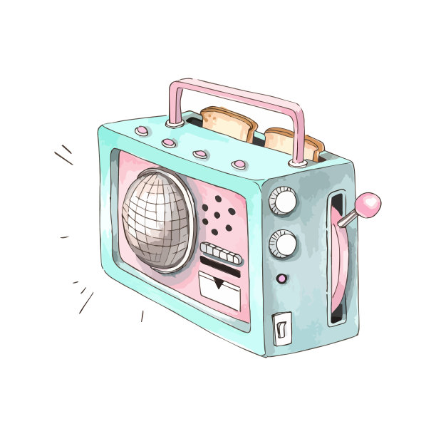 老式复古收音机烤面包机图片下载