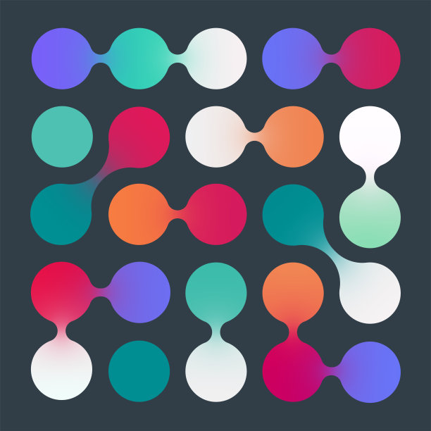 抽象矢量设计与多色流体点图案图片下载