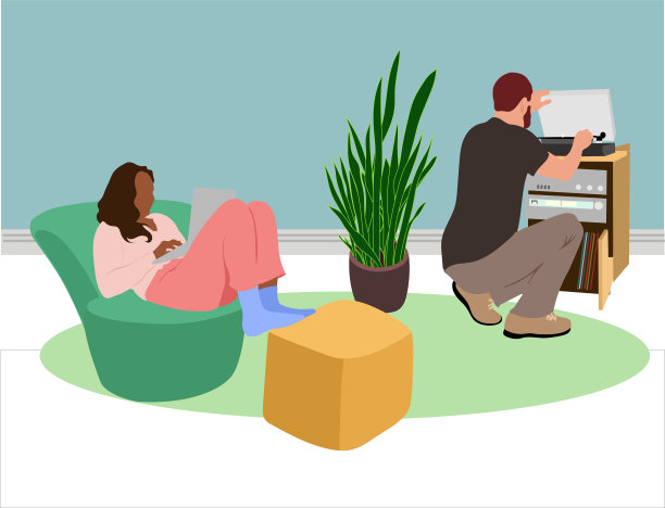 一对夫妇坐在桌子旁图片下载