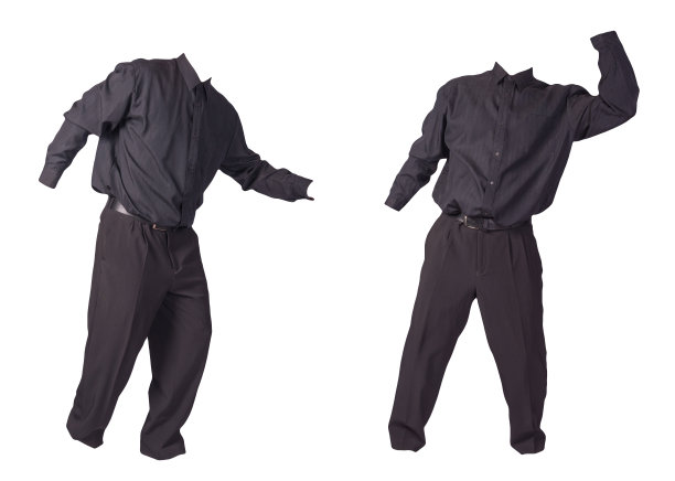 男子衬衫和裤子孤立在白色背景。图片下载