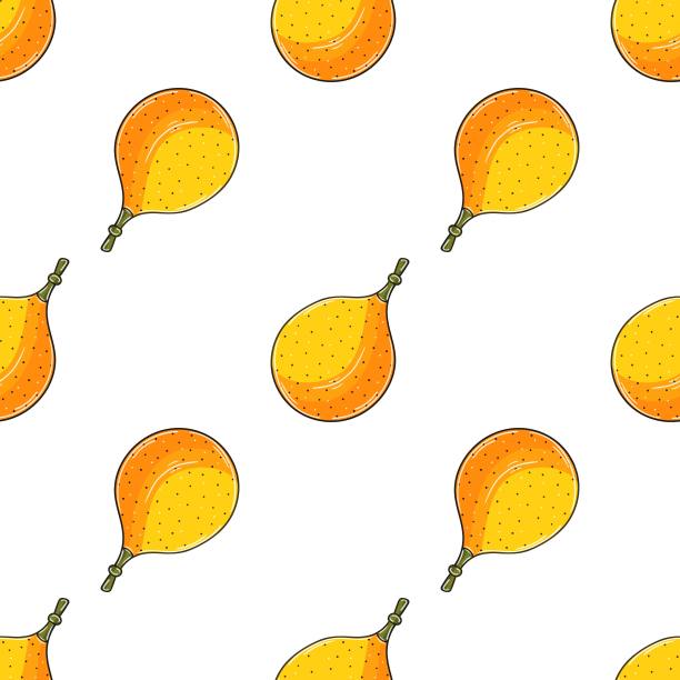 热带水果的无缝图案。插图手绘风格图片下载