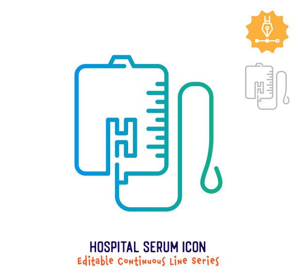 医院血清连续线可编辑中风线图片下载