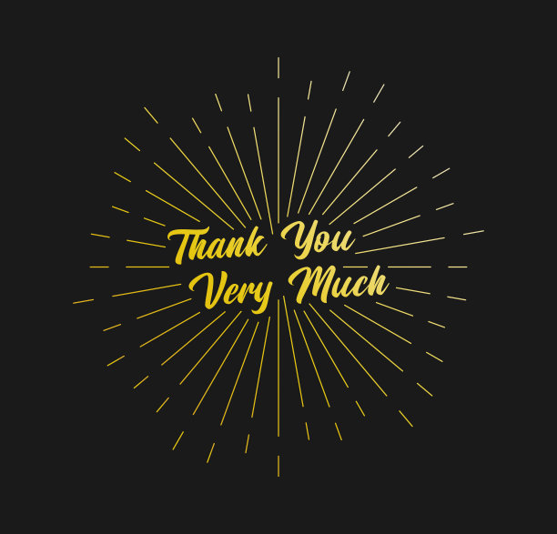 谢谢你！阳光射线。适用于贺卡、海报及网页横幅。矢量插图，设计模板。图片下载